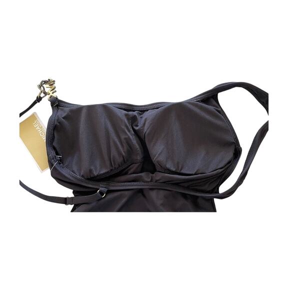 MICHAEL Michael Kors Logo Chain Black One Piece Swimsuit Size 6 Padded $122 NWT - Picture 5 of 9